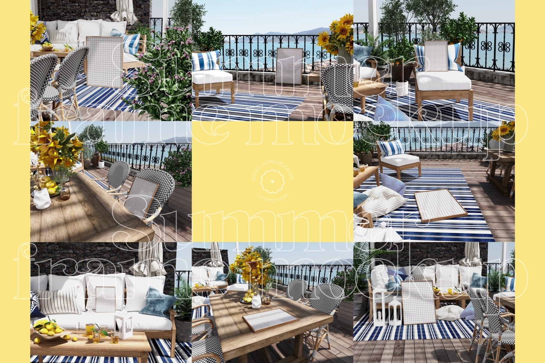 SUMMER | Outdoor frame mockup SET - SoleilHomeMockups