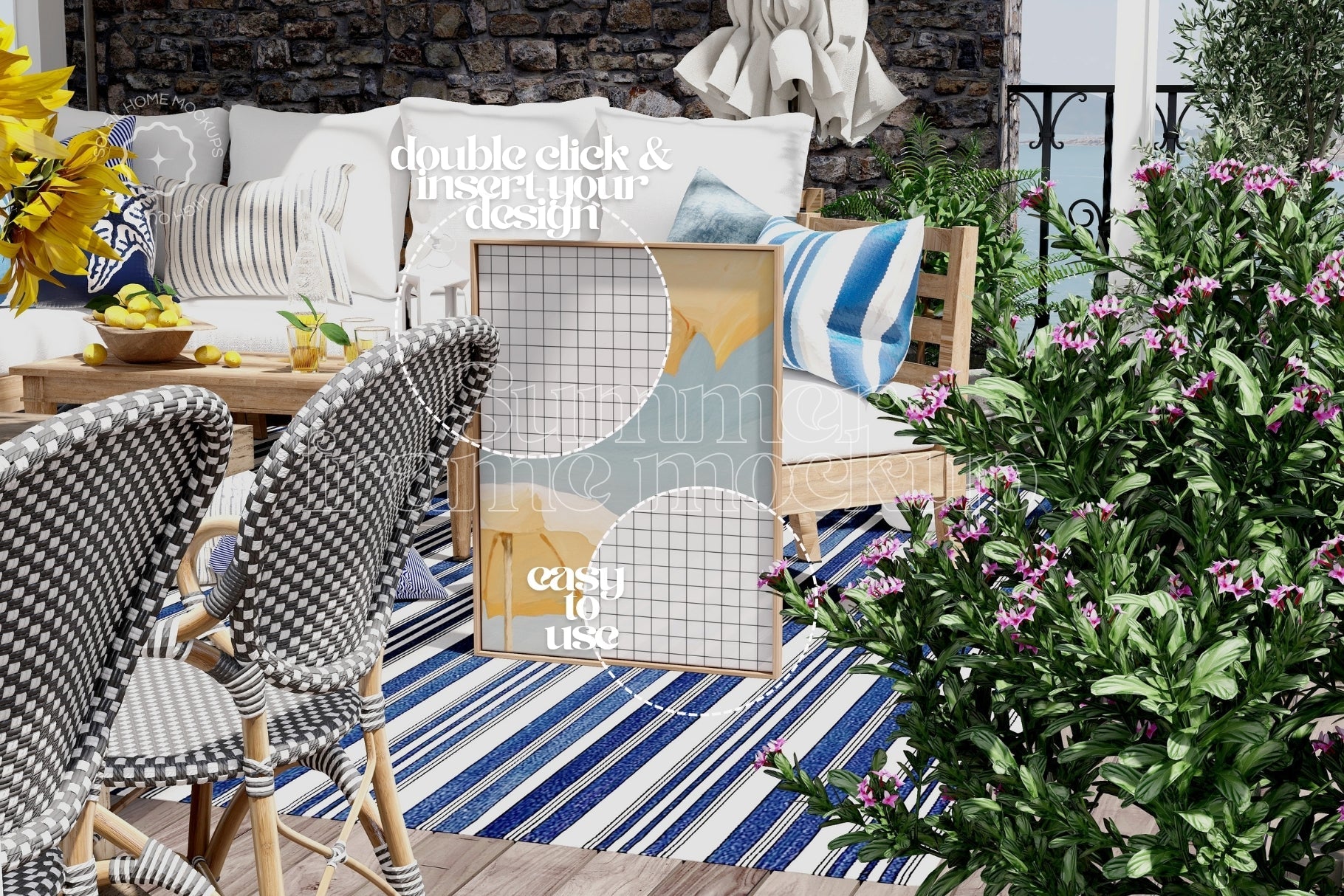 SUMMER | Outdoor frame mockup SET - SoleilHomeMockups