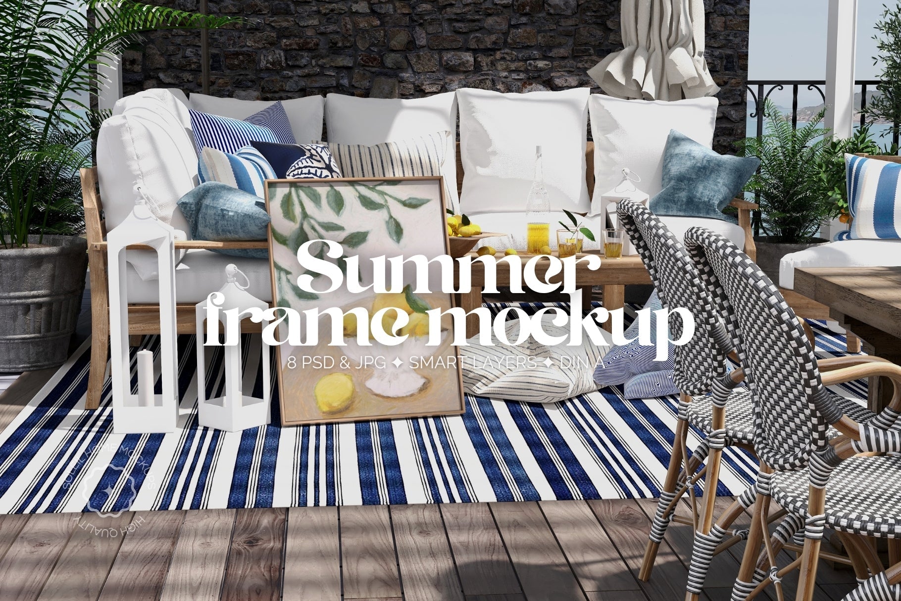 SUMMER | Outdoor frame mockup SET - SoleilHomeMockups