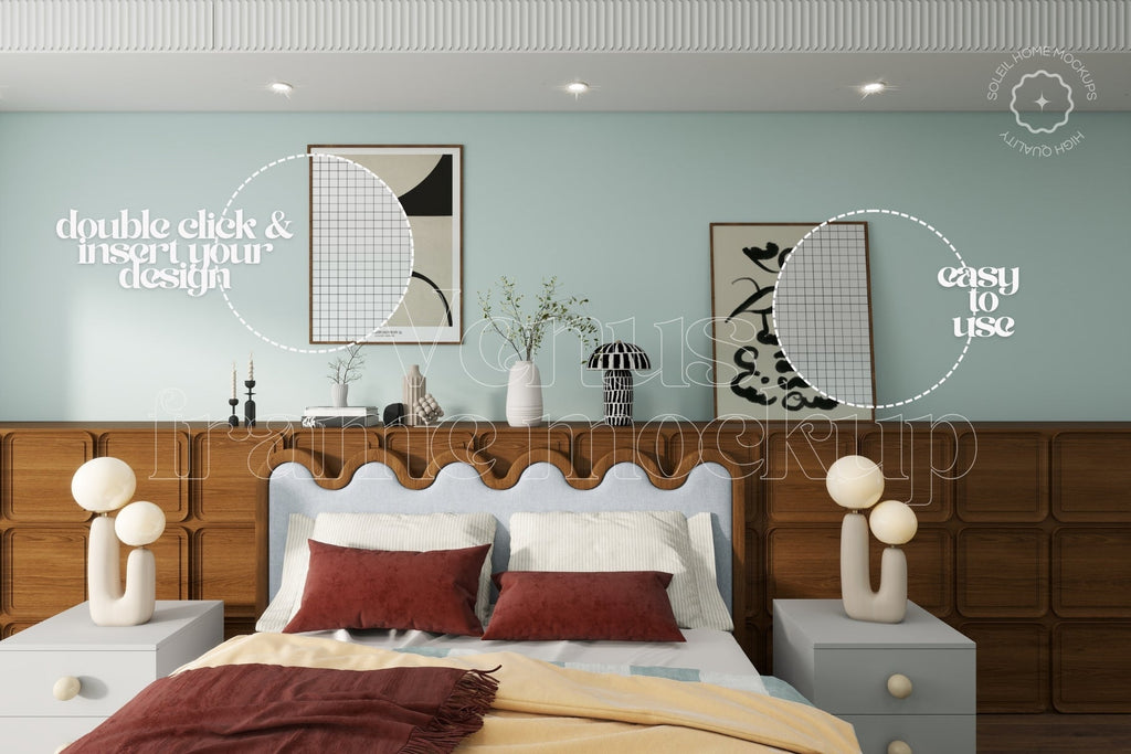 VENUS | Bedroom frame mockup SET - SoleilHomeMockups