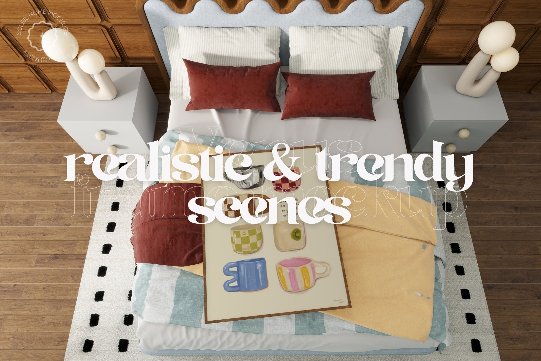 VENUS | Bedroom frame mockup SET - SoleilHomeMockups