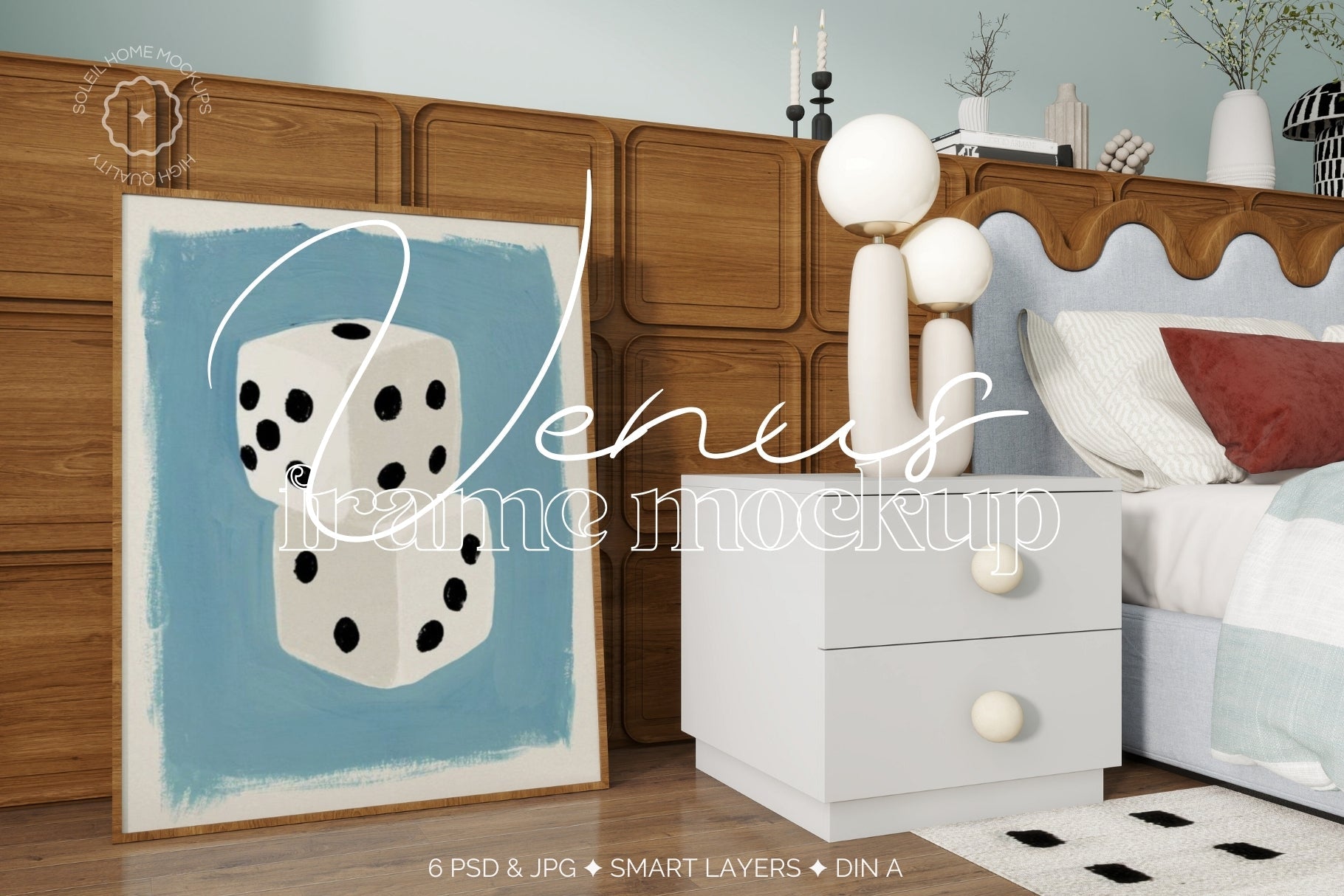 VENUS | Bedroom frame mockup SET - SoleilHomeMockups
